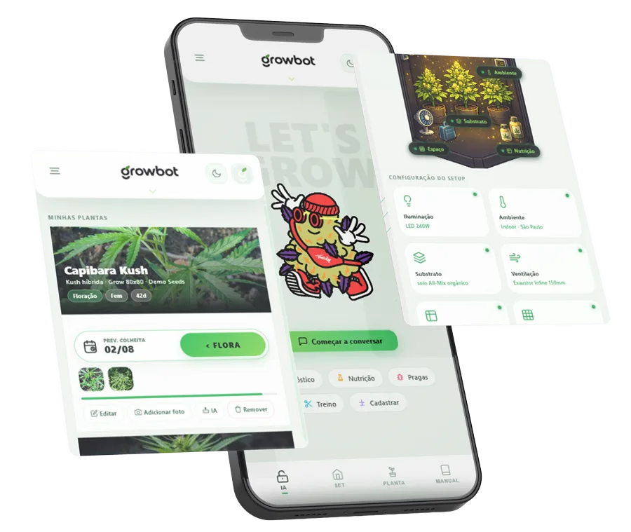 App Let's GrowBot em um celular